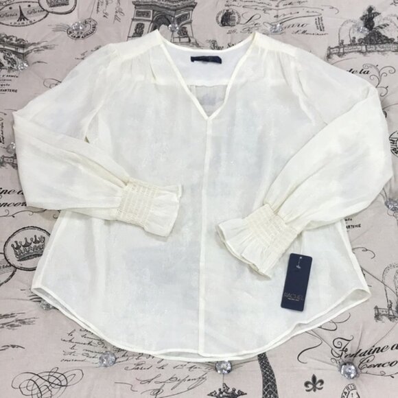 Rachel Rachel Roy Lulu V-Neck Shirred-Cuff Blouse - Picture 4 of 8